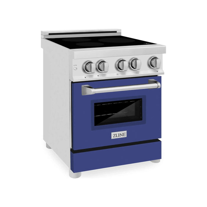 ZLINE 24 Inch 2.8 cu. ft. Induction Range with a 3 Element Stove and Electric Oven in Blue Matte, RAIND-BM-24