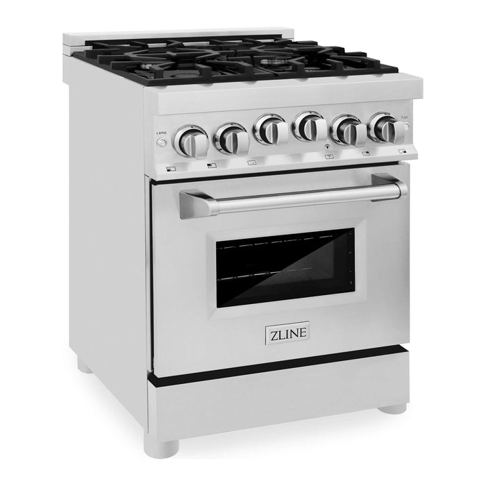 ZLINE 24 Inch 2.8 cu. ft. Range with Gas Stove and Gas Oven In Stainless Steel RG24