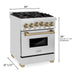 ZLINE 24 Inch Autograph Edition Gas Range in Stainless Steel with Champagne Bronze Accents, RGZ-24-CB