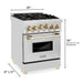 ZLINE 24 Inch Autograph Edition Gas Range in Stainless Steel with Gold Accents, RGZ-24-G