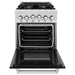 ZLINE 24 Inch Gas Range In DuraSnow Stainless Steel and Black Matte Door RGS-BLM-24