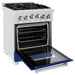 ZLINE 24 Inch Gas Range In DuraSnow Stainless Steel and Blue Gloss Door RGS-BG-24