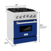 ZLINE 24 Inch Gas Range In DuraSnow Stainless Steel and Blue Gloss Door RGS-BG-24