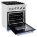 ZLINE 24 Inch Gas Range In DuraSnow Stainless Steel and Blue Matte Door RGS-BM-24