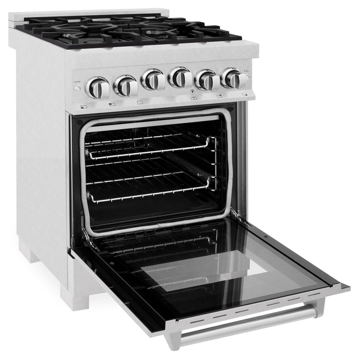 ZLINE 24 Inch Gas Range In DuraSnow Stainless Steel Range RGS-SN-24