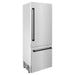 ZLINE 30" Autograph 16.1 cu. ft. Built-In Refrigerator with Internal Water and Ice Dispenser in Fingerprint Resistant Stainless Steel with Matte Black Accents, RBIVZ-SN-30-MB