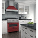 ZLINE 30" Dual Fuel Range In DuraSnow with Red Matte Door and 30" Range Hood Appliance Package 2KP-RASRMRH30