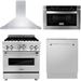 ZLINE 30 Gas Range, 30 Range Hood, Microwave Drawer and 3 Rack Dishwasher Appliance Package