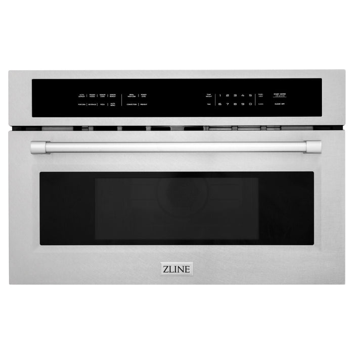 ZLINE 30 in. 1.6 cu. ft. Built-in Convection Microwave Oven in DuraSnow® Stainless Steel with Speed and Sensor Cooking, MWO-30-SS