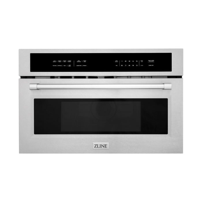 ZLINE 30 in. 1.6 cu. ft. Built-in Convection Microwave Oven in DuraSnow® Stainless Steel with Speed and Sensor Cooking, MWO-30-SS