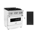 ZLINE 30 In. 4.0 cu. ft. Gas Burner, Electric Oven with Griddle and White Matte Door in DuraSnow® Stainless Steel, RAS-WM-GR-30