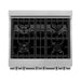 ZLINE 30 In. 4.0 cu. ft. Gas Burner, Electric Oven with Griddle in DuraSnow Stainless Steel, RAS-SN-GR-30