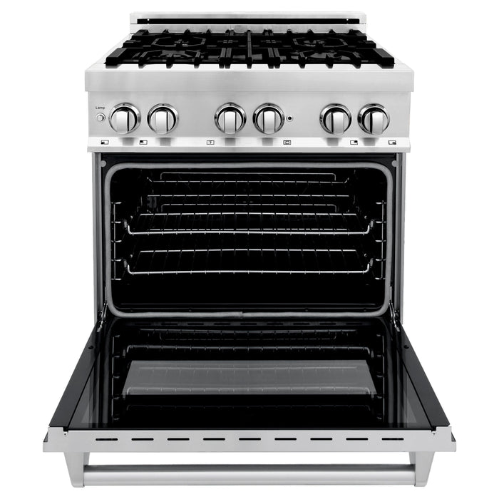 ZLINE 30 In. 4.0 cu. ft. Gas Burner, Electric Oven with Griddle in Stainless Steel, RA-GR-30