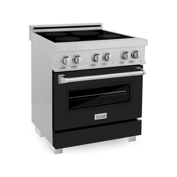 ZLINE 30 In. 4.0 cu. ft. Induction Range with 4 Element Stove and Electric Oven in Black Matte, RAINDS-BLM-30