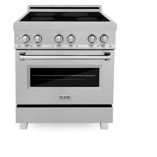 ZLINE 30 In. 4.0 cu. ft. Induction Range with 4 Element Stove and Electric Oven in DuraSnow® Stainless Steel (RAINDS-SN-30)