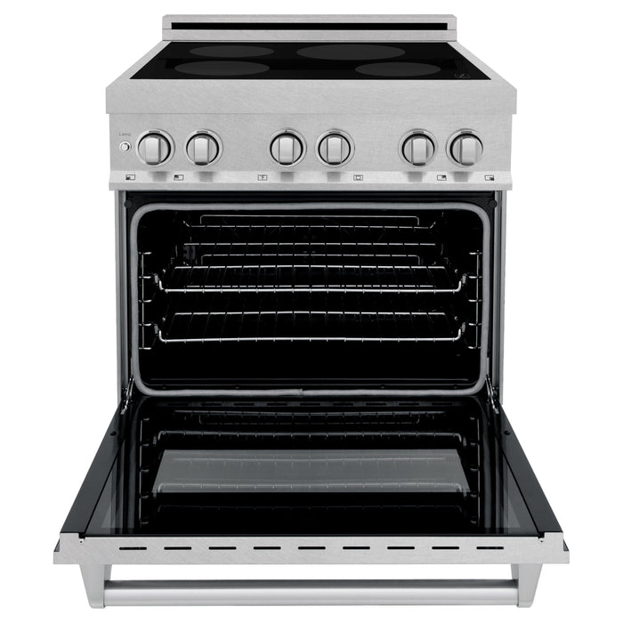 ZLINE 30 In. 4.0 cu. ft. Induction Range with 4 Element Stove and Electric Oven in DuraSnow® Stainless Steel (RAINDS-SN-30)