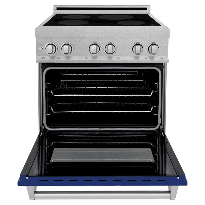 ZLINE 30 In. 4.0 cu. ft. Induction Range with a 4 Element Stove and Electric Oven in Blue Gloss, RAINDS-BG-30