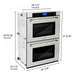 ZLINE 30 In. Autograph Edition Double Wall Oven with Self Clean and True Convection in Stainless Steel and Gold, AWDZ-30-G