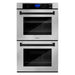 ZLINE 30 In. Autograph Edition Double Wall Oven with Self Clean and True Convection in Stainless Steel and Matte Black, AWDZ-30-MB