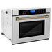 ZLINE 30 In. Autograph Edition Single Wall Oven with Self Clean and True Convection in DuraSnow® Stainless Steel and Champagne Bronze, AWSSZ-30-CB