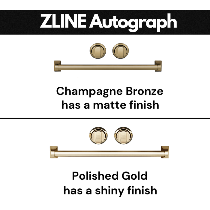 ZLINE 30 In. Autograph Edition Single Wall Oven with Self Clean and True Convection in DuraSnow® Stainless Steel and Champagne Bronze, AWSSZ-30-CB