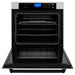 ZLINE 30 In. Autograph Edition Single Wall Oven with Self Clean and True Convection in DuraSnow® Stainless Steel and Matte Black, AWSSZ-30-MB