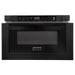 ZLINE 30 in. Black Stainless Steel Dual Fuel Range, Convertible Vent Range Hood and Microwave Drawer Kitchen Appliance Package 3KP-RABRH30-MW