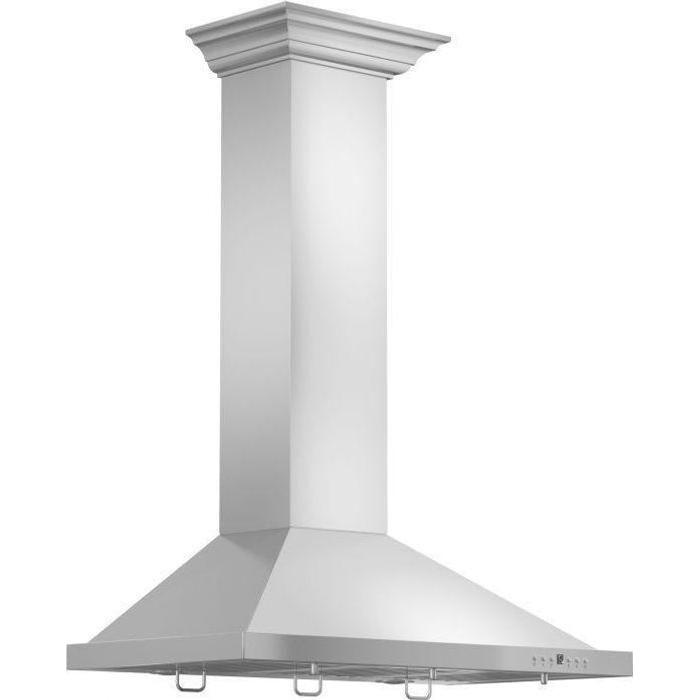 ZLINE 30 in. Convertible Vent Wall Mount Range Hood in Stainless Steel with Crown Molding, KBCRN-30