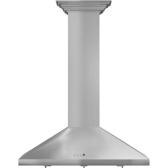 ZLINE 30 in. Convertible Vent Wall Mount Range Hood in Stainless Steel with Crown Molding, KL2CRN-30