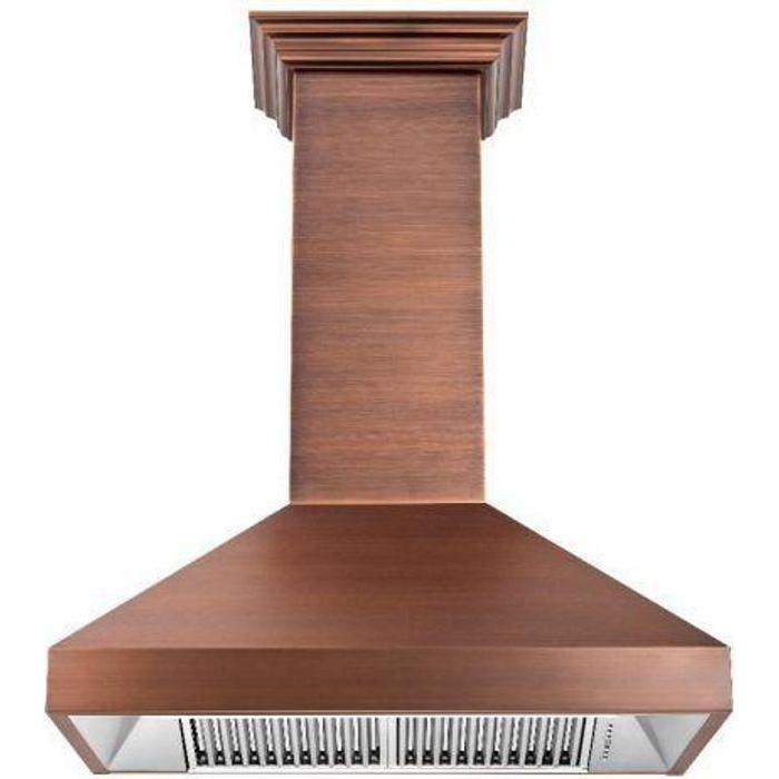 ZLINE 30 in. Copper Wall Range Hood with Crown Molding 8667C-30