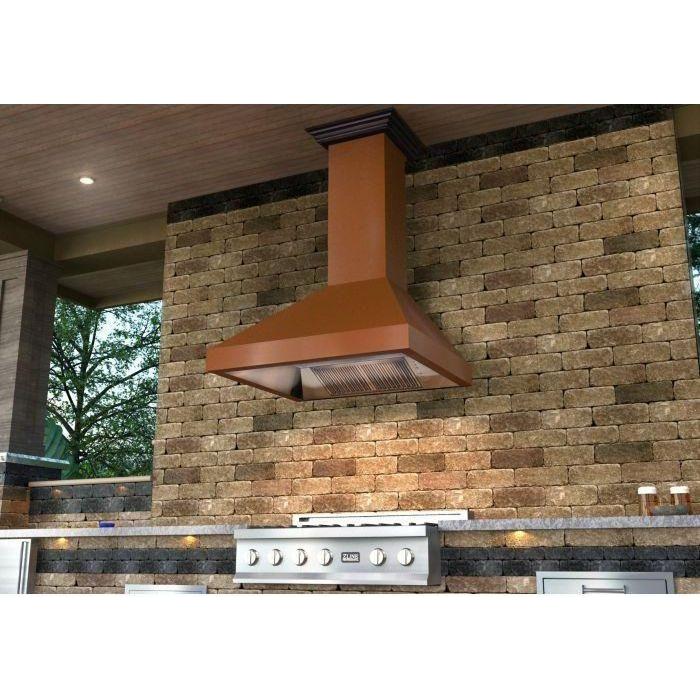 ZLINE 30 in. Copper Wall Range Hood with Crown Molding 8667C-30