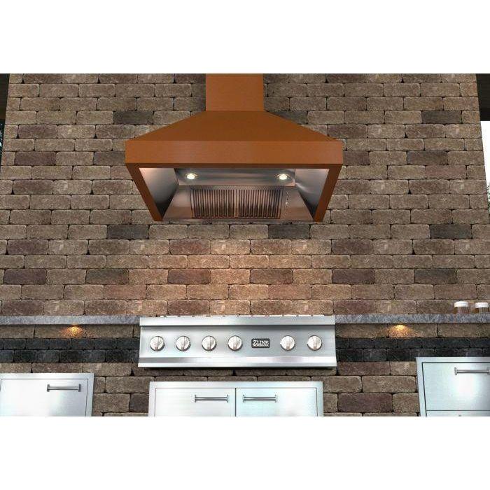 ZLINE 30 in. Copper Wall Range Hood with Crown Molding 8667C-30