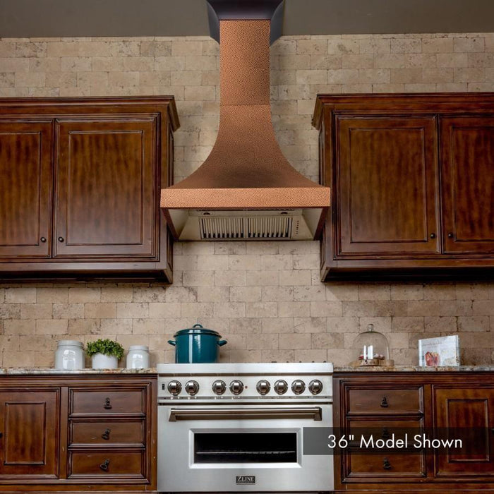 ZLINE 30 in. Designer Series Hand-Hammered Copper Finish Wall Range Hood 8632H-30