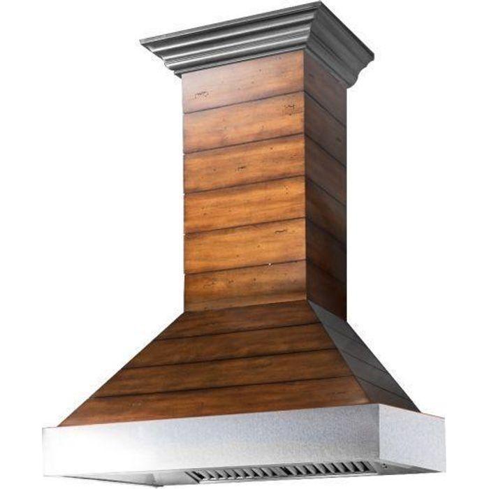 ZLINE 30 in. Designer Shiplap Wooden Wall Range Hood with Stainless Steel Accent 365BB-30