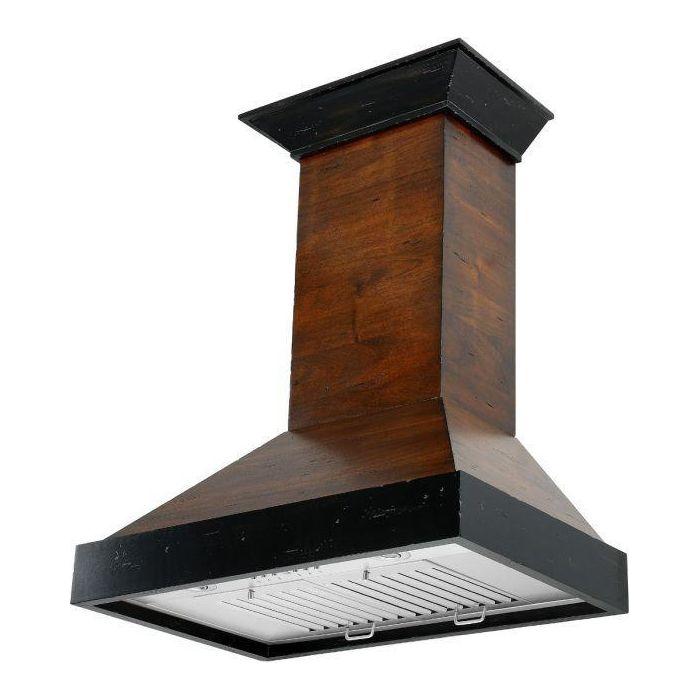 ZLINE 30 in. Designer Wooden Wall Mount Range Hood in Antigua and Walnut, KBAR-30