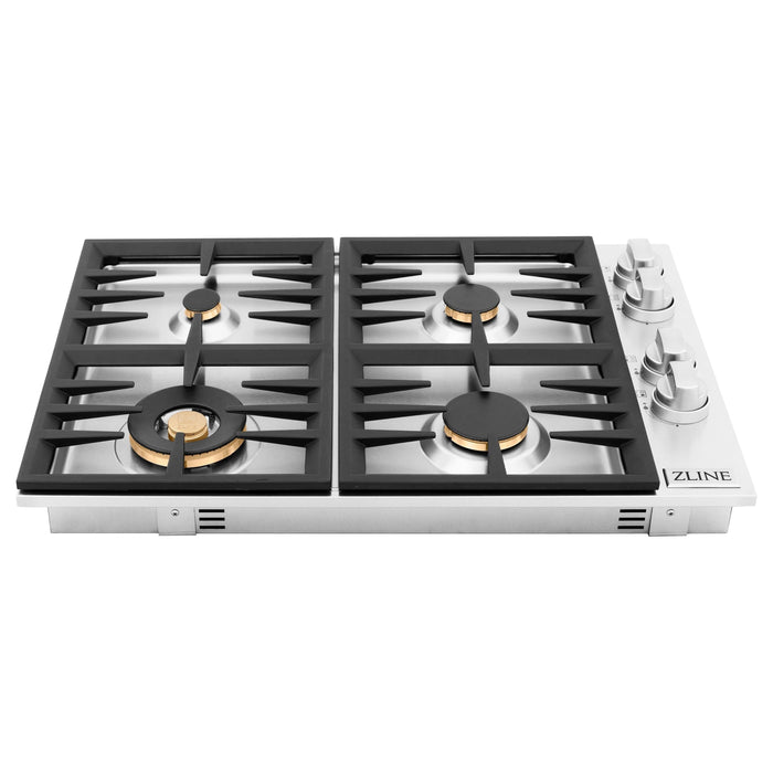 ZLINE 30 in. Dropin Cooktop with 4 Gas Brass Burners RC-BR-30