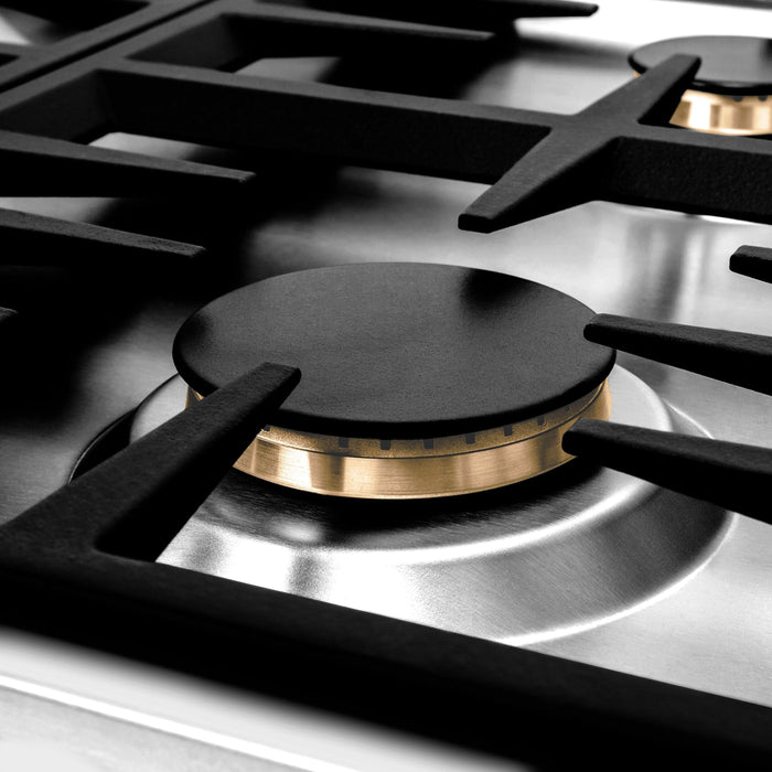 ZLINE 30 in. Dropin Cooktop with 4 Gas Brass Burners RC-BR-30