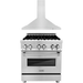 ZLINE 30 in. Dual Fuel Range and 30 in. Range Hood Appliance Package 2KP-RARH30