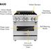 ZLINE 30 in. Dual Fuel Range and 30 in. Range Hood Appliance Package 2KP-RARH30