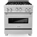 ZLINE 30 in. Dual Fuel Range and Range Hood In DuraSnow Stainless Steel Appliance Package 2KP-RASSNRH30