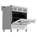 ZLINE 30 in. Dual Fuel Range In DuraSnow with White Matte Door and 30 in. Range Hood Appliance Package 2KP-RASWMRH30