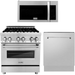 ZLINE 30 in. Dual Fuel Range, Over-the-Range Microwave and Dishwasher Appliance Package 3KP-RAOTR30-DWV