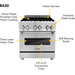 ZLINE 30 in. Dual Fuel Range, Range Hood, 3 Rack Dishwasher and Refrigerator Appliance Package 4KPR-RARH30-DWV