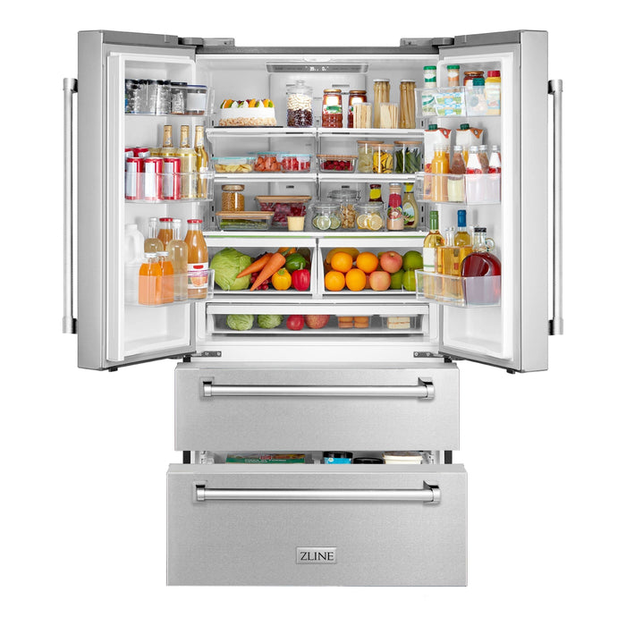 ZLINE 30 in. Dual Fuel Range, Range Hood, 3 Rack Dishwasher and Refrigerator Appliance Package 4KPR-RARH30-DWV