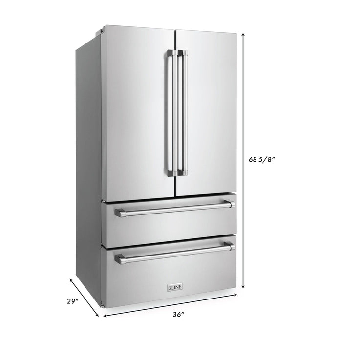 ZLINE 30 in. Dual Fuel Range, Range Hood, 3 Rack Dishwasher and Refrigerator Appliance Package 4KPR-RARH30-DWV