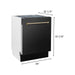 ZLINE 30 In. Dual Fuel Range, Range Hood, Refrigerator, and Dishwasher In Black Stainless Steel with Champagne Bronze Accents Autograph Kitchen Appliance Package 4AKPR-RABRHDWV30-CB