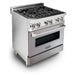 ZLINE 30 in. Dual Fuel Range with DuraSnow Door & 30 in. Range Hood Appliance Package 2KP-RASNRH30