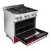 ZLINE 30 in. Dual Fuel Range with Red Gloss Door and 30 in. Range Hood Appliance Package 2KP-RARGRH30