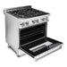 ZLINE 30 in. Dual Fuel Range with White Matte Door and 30 in. Range Hood Appliance Package 2KP-RAWMRH30