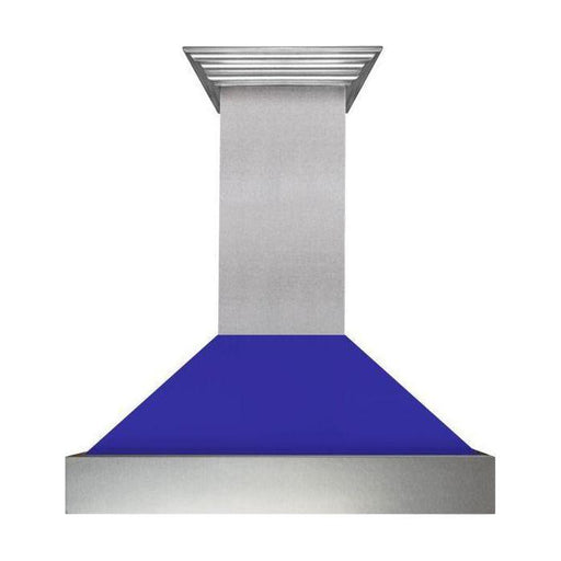 ZLINE 30 in. Ducted DuraSnow Stainless Steel Range Hood with Blue Matte Shell 8654BM-30